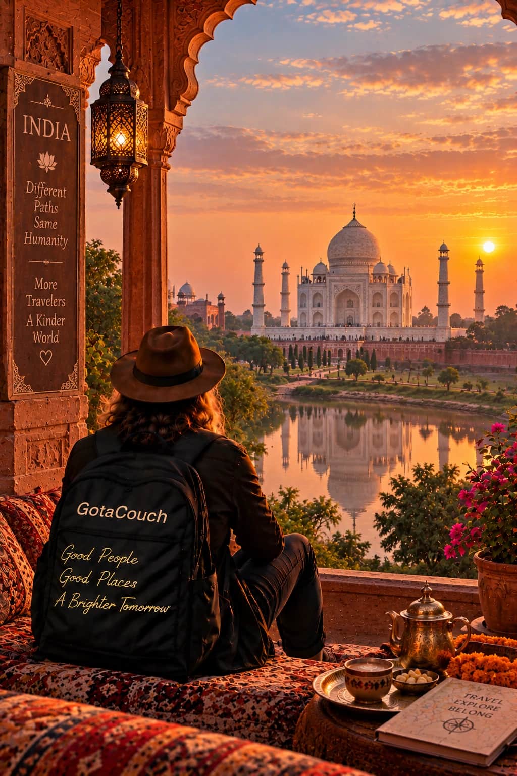 The Taj Mahal at sunrise