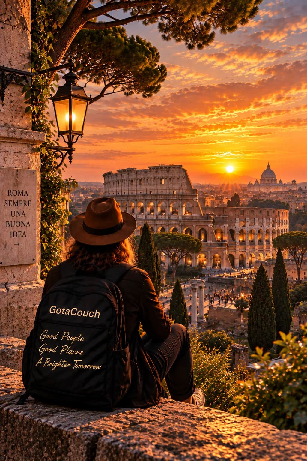 Le Colisée de Rome au coucher du soleil