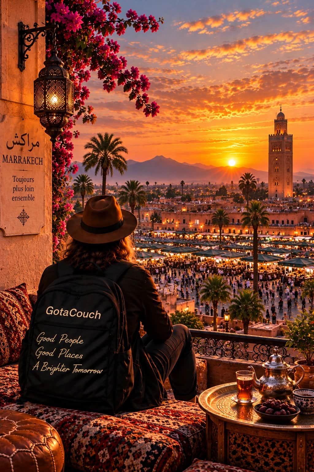 A view over Marrakech at sunset