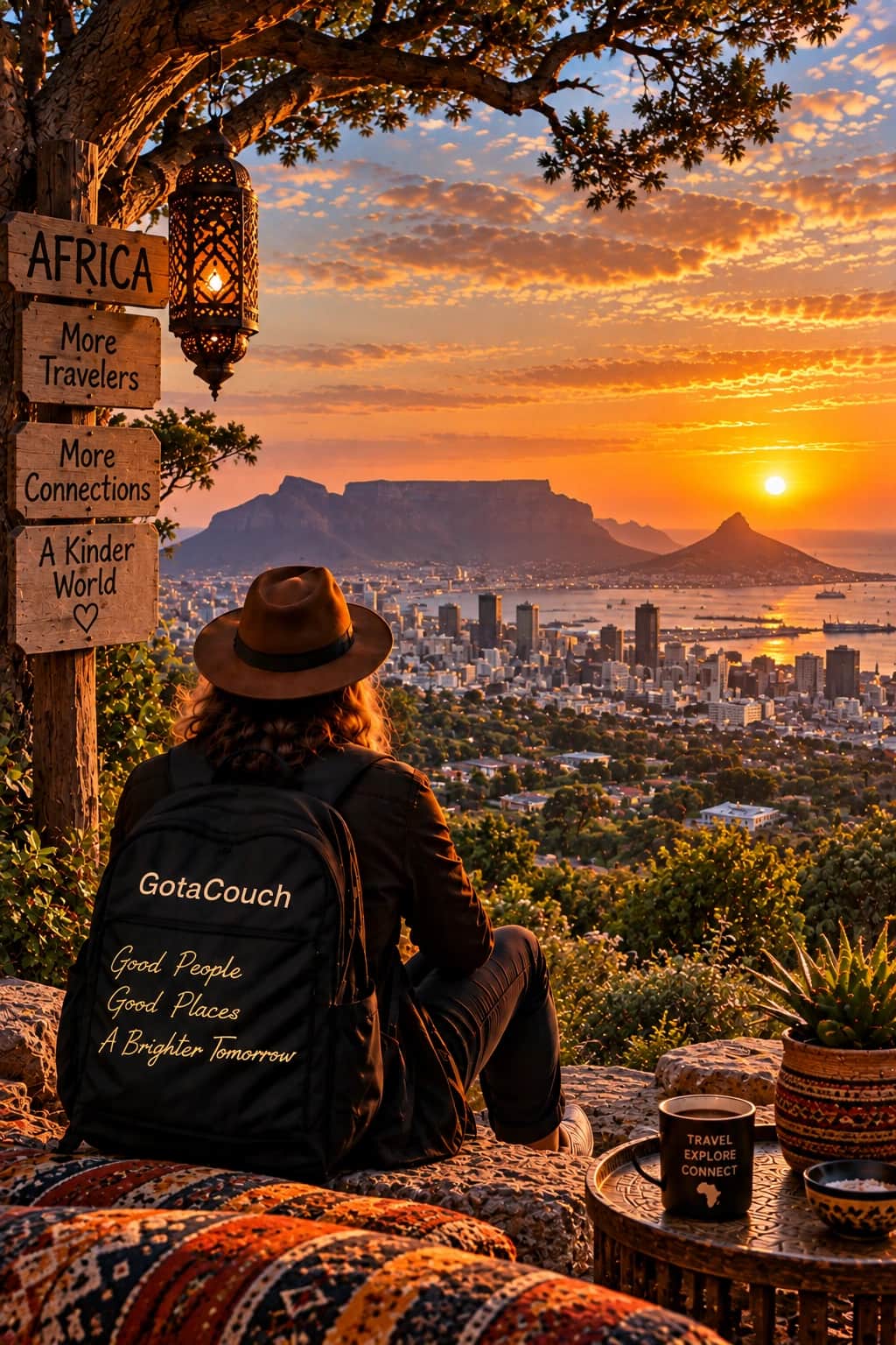 Cape Town and Table Mountain at sunset